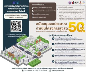 เปิดรับสมัครแล้ว! กลุ่มโครงการส่งเสริมและสนับสนุนผู้ประกอบการภาคอุตสาหกรรม2